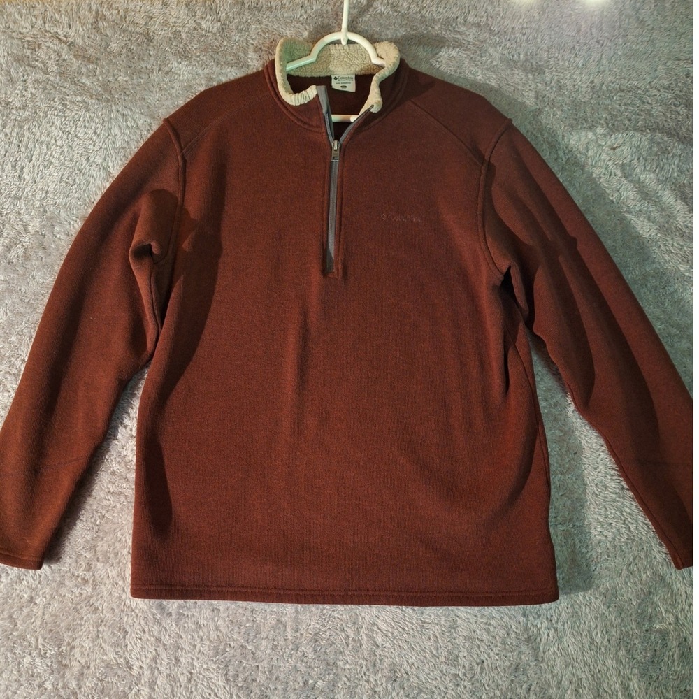 Columbia Men's XL Pullover 1/4 Zip Fleece Lined Sweater Casual Comfy Outdoor
